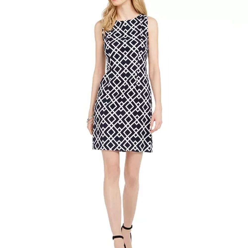 😊NWT connected apparel Diamond-Print Sheath Dress size 12